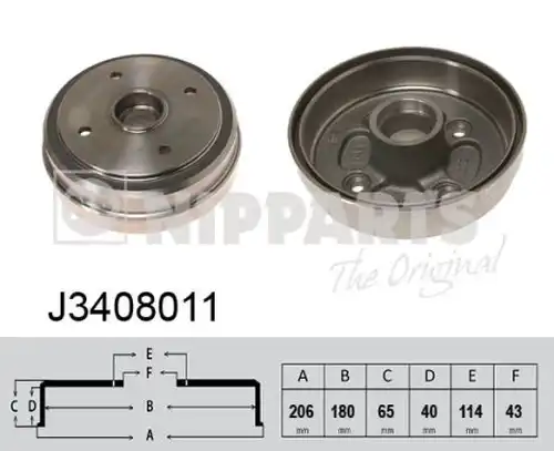 спирачен барабан NIPPARTS J3408011