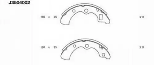 комплект спирачна челюст NIPPARTS J3504002