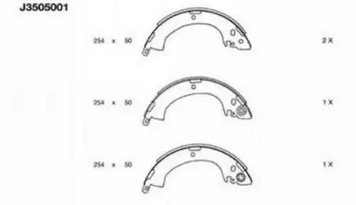 комплект спирачна челюст NIPPARTS J3505001