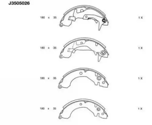 комплект спирачна челюст NIPPARTS J3505026