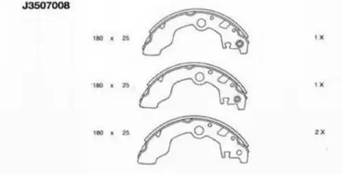 комплект спирачна челюст NIPPARTS J3507008