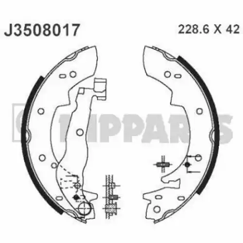 комплект спирачна челюст NIPPARTS J3508017