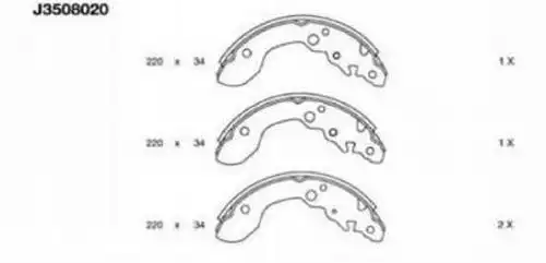 комплект спирачна челюст NIPPARTS J3508020