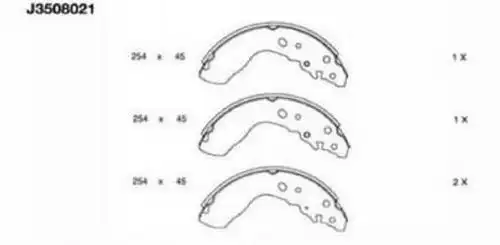 комплект спирачна челюст NIPPARTS J3508021