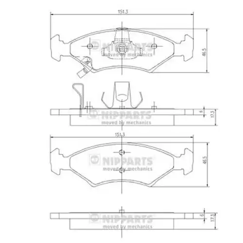 накладки NIPPARTS J3600301