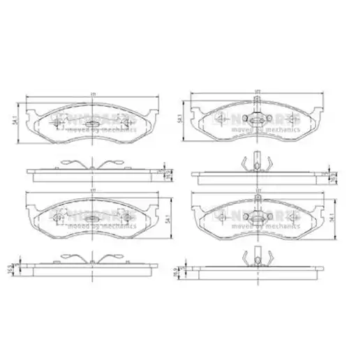 накладки NIPPARTS J3600307