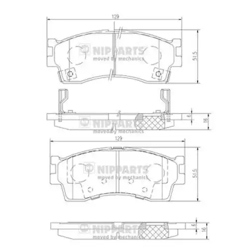 накладки NIPPARTS J3600308