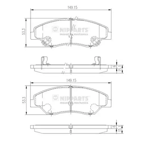 накладки NIPPARTS J3600309