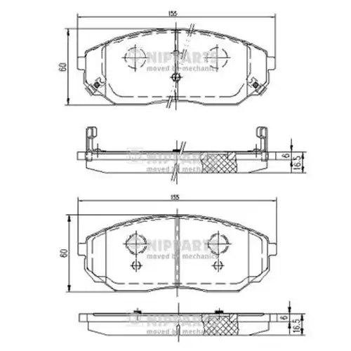 накладки NIPPARTS J3600318