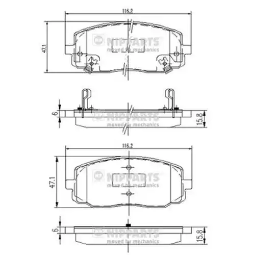 накладки NIPPARTS J3600323