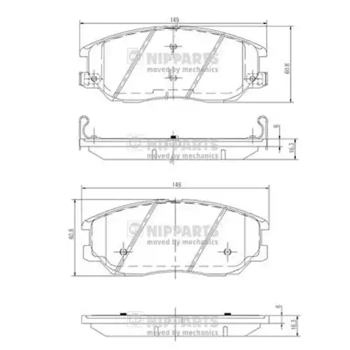 накладки NIPPARTS J3600327