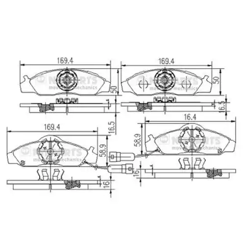 накладки NIPPARTS J3600400