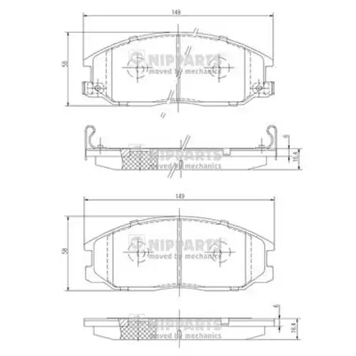 накладки NIPPARTS J3600526