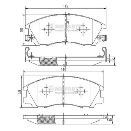 накладки NIPPARTS J3600534