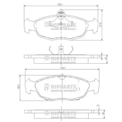 накладки NIPPARTS J3600901