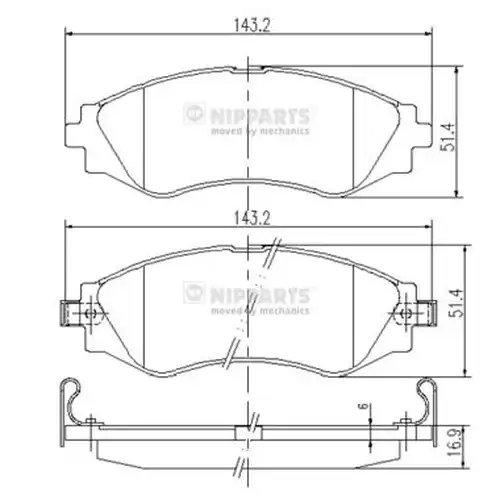 накладки NIPPARTS J3600902