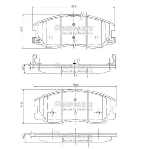 накладки NIPPARTS J3600913