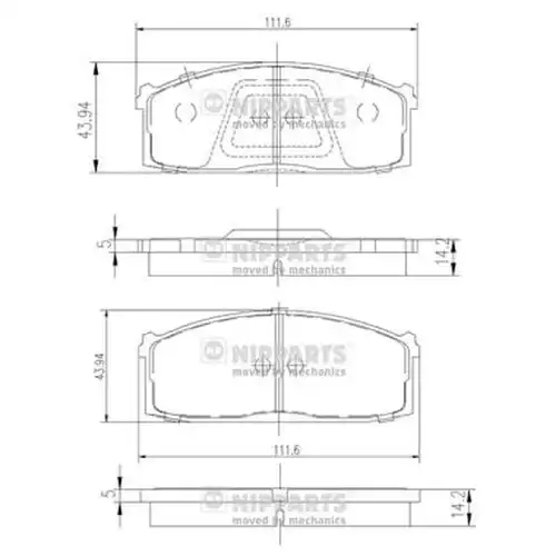 накладки NIPPARTS J3601005