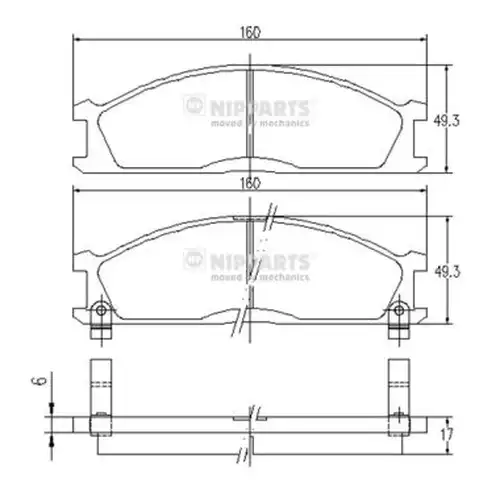 накладки NIPPARTS J3601037