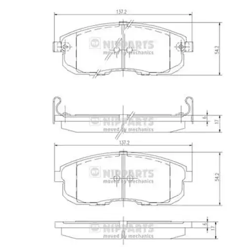 накладки NIPPARTS J3601044