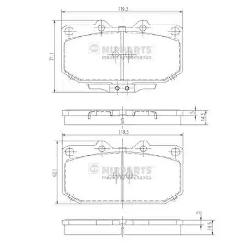 накладки NIPPARTS J3601047