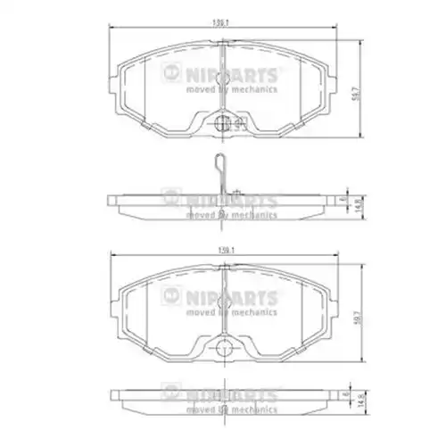 накладки NIPPARTS J3601074