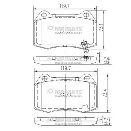 накладки NIPPARTS J3601083