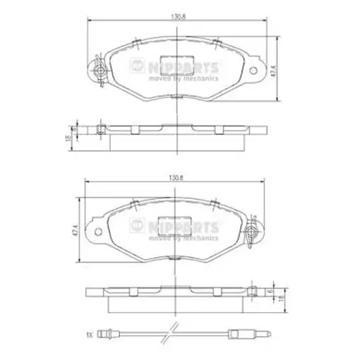 накладки NIPPARTS J3601093