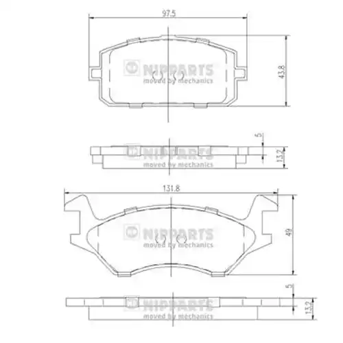 накладки NIPPARTS J3602041