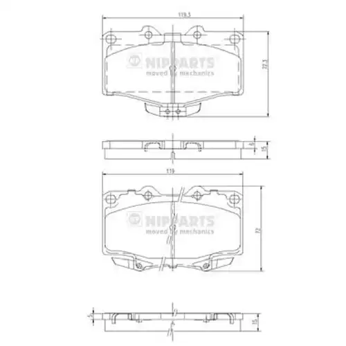 накладки NIPPARTS J3602071