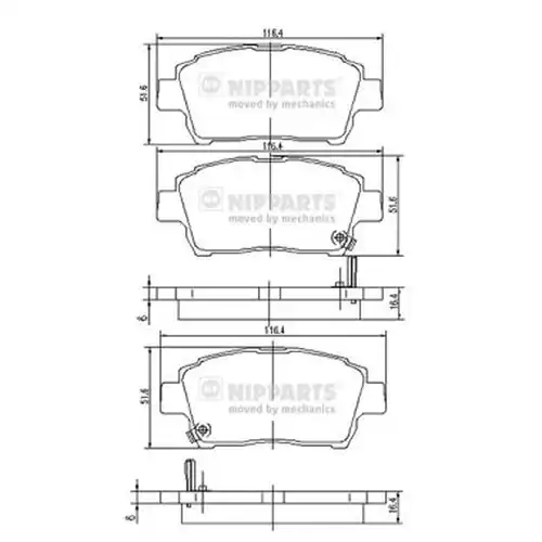 накладки NIPPARTS J3602088