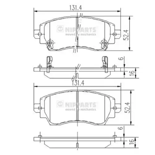 накладки NIPPARTS J3602089