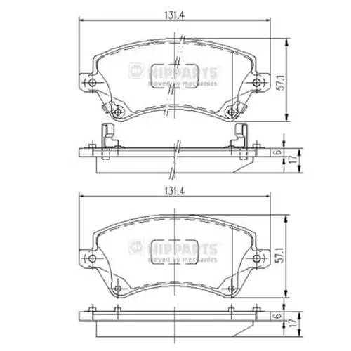 накладки NIPPARTS J3602101