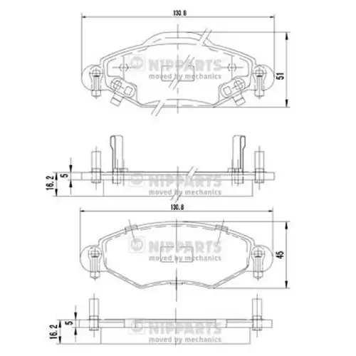 накладки NIPPARTS J3602113