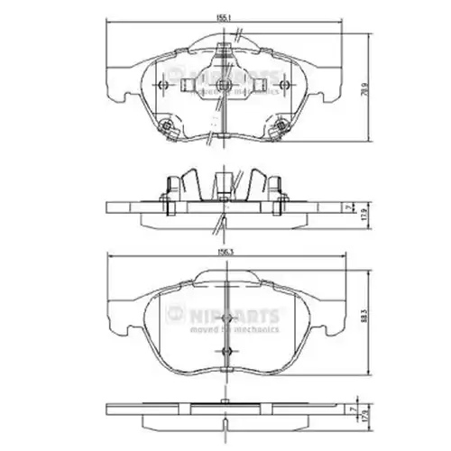 накладки NIPPARTS J3602115