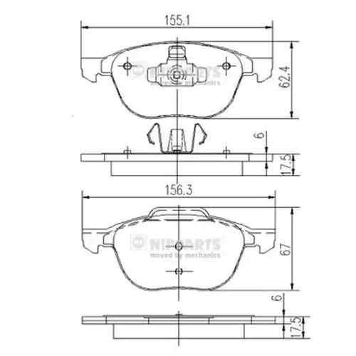 накладки NIPPARTS J3603063