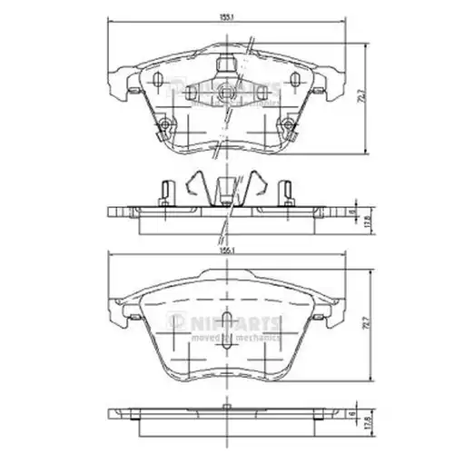 накладки NIPPARTS J3603067