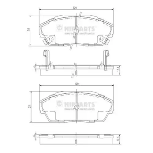 накладки NIPPARTS J3604026