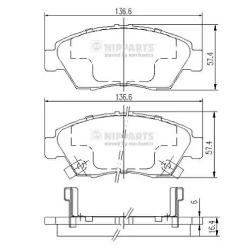 накладки NIPPARTS J3604033