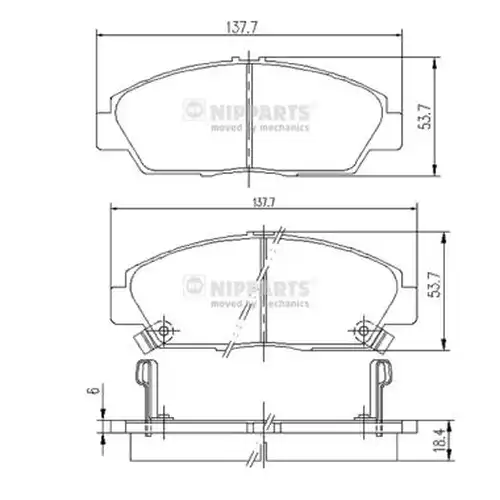 накладки NIPPARTS J3604037