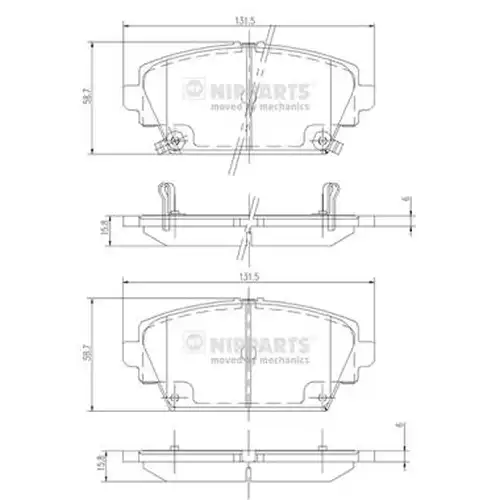 накладки NIPPARTS J3604047