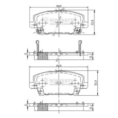 накладки NIPPARTS J3604065