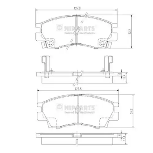 накладки NIPPARTS J3605029