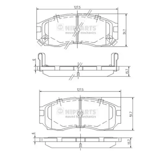 накладки NIPPARTS J3605030