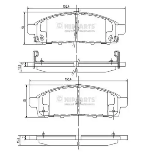 накладки NIPPARTS J3605050