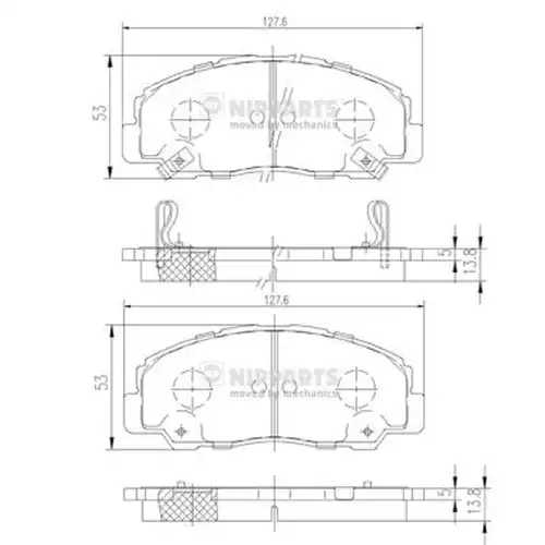 накладки NIPPARTS J3606012