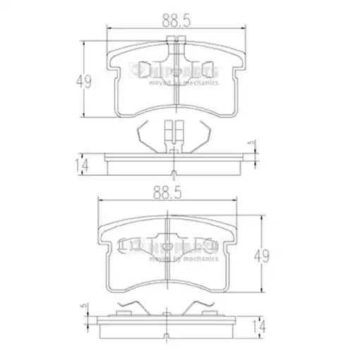 накладки NIPPARTS J3606015