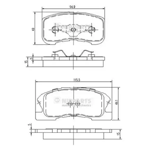 накладки NIPPARTS J3606019