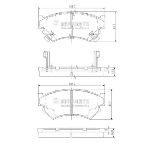 накладки NIPPARTS J3607007