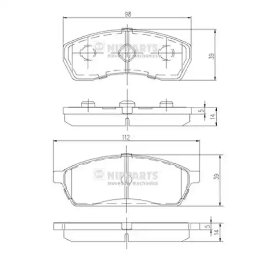 накладки NIPPARTS J3607011